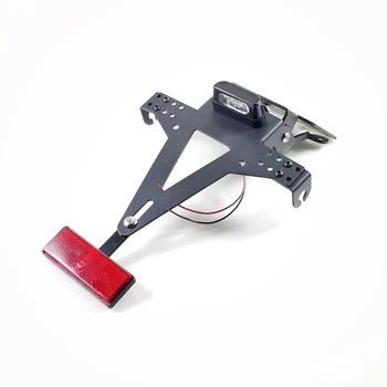 

Motorcycle Adjustable Angle License Number Plate Frame Holder Bracket Tail Brake Light Turn Signal Light