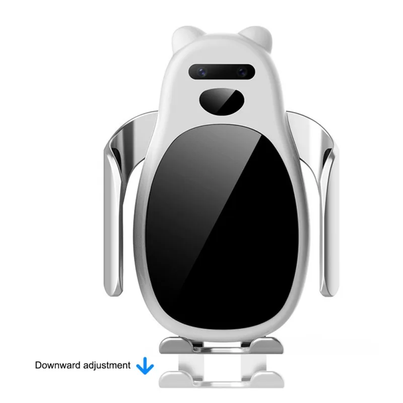 Беспроводное Автомобильное зарядное устройство установлен держатель мобильного телефона с выхлопной зажимом Быстрая зарядка многофункциональный держатель мобильного телефона - Цвет: White