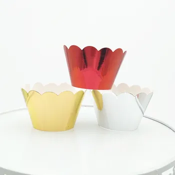 

36pcs Glitter Cupcake Wrappers/Holder Gold Silver Red Cup Cake Liners Paper Party Decor Graduation Birthday Wedding Home Dessert