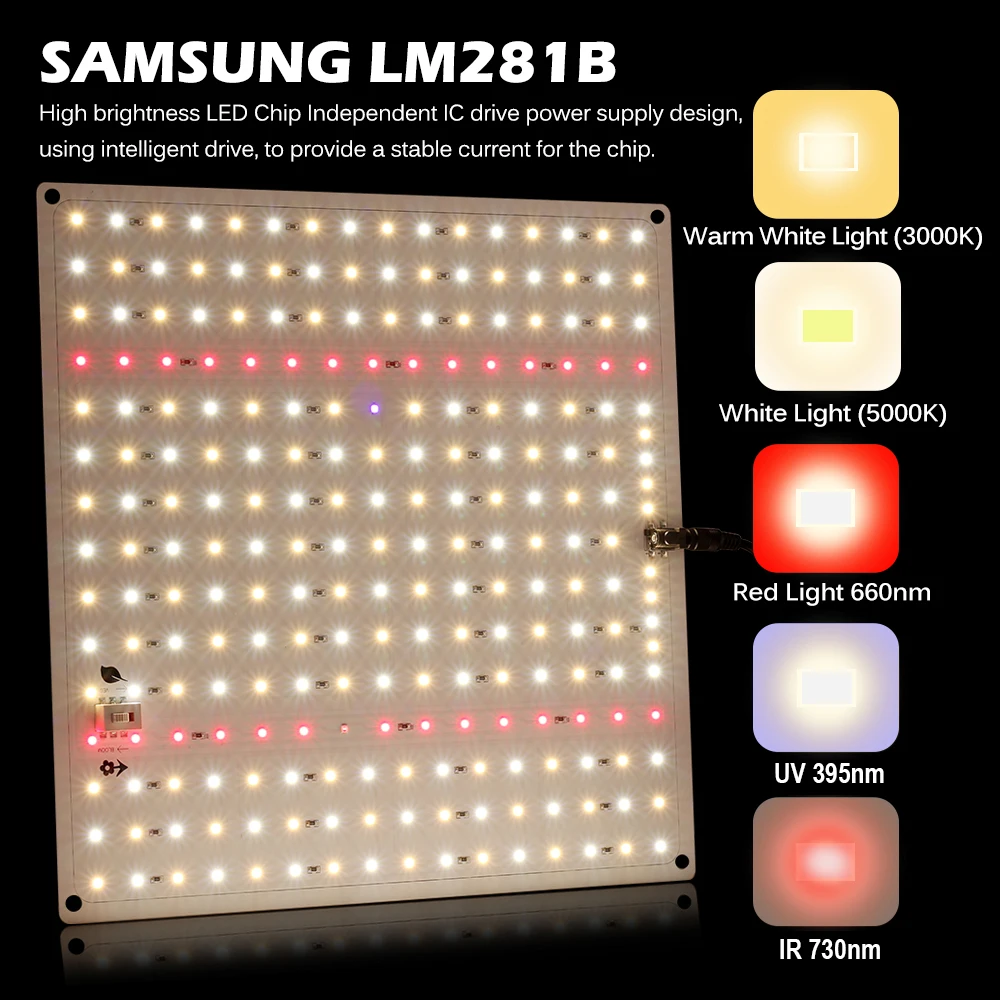 Samsung LM281B Quantum LED Grow Light 1000W Full Spectrum Phyto Lamp for Indoor Plants Flowers Greenhouse Seedlings Growth Light