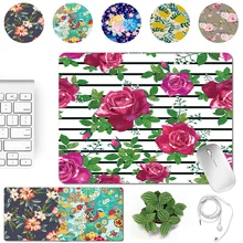 

Mouse Pad Leather Office Laptop Computer Accessories Non-Slip Keyboard Mousepad 25x21cm Flower Pattern Desk Mouse Mat