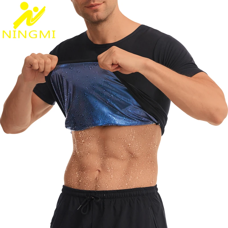 

NINGMI Sweat Sauna Vest Man Waist Trainer Body Shaper Shirt for Weight Loss Slimming Tank Top Body Shapewear Corset