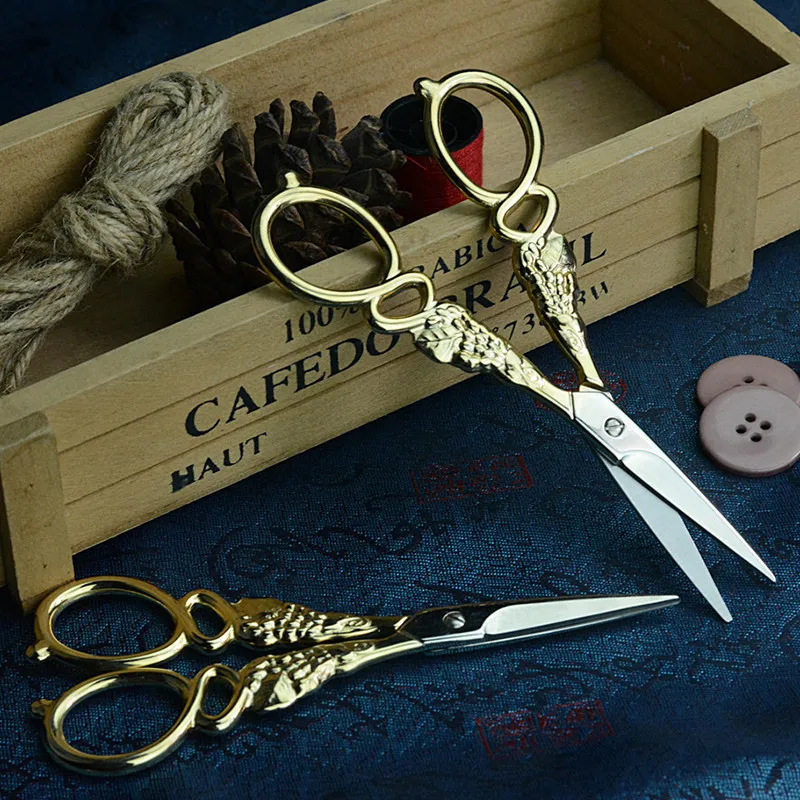 

Dressmaking Gilded Antique Vintage Embroidery Mini Sewing Scissors for Cut Cloth Stainless Steel Thread Gold School Scissors E
