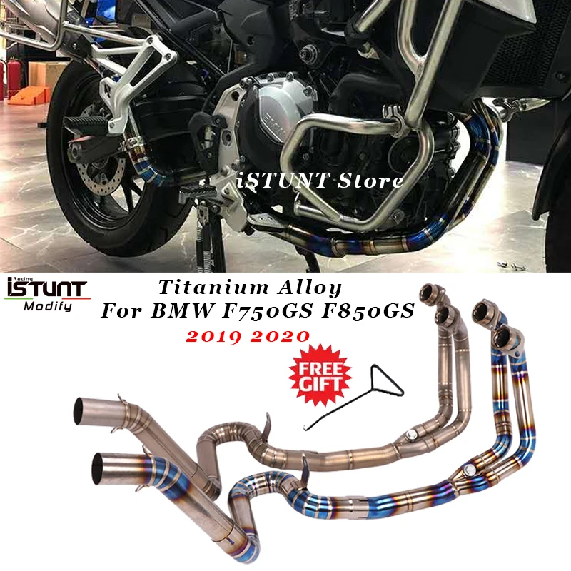 US $53.28 Motorcycle Exhaust Modified Titanium Alloy Front Middle Link Pipe Catalyst Delete Pipe For BMW F750GS F850GS F 850 GS 2019 2020