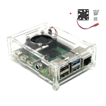 

Clear Acrylic Case Enclosure Box With Cooling Fan For Raspberry Pi 4 Model B Programmable Toys Accessories - Black