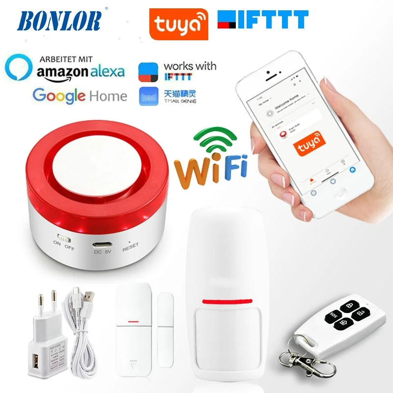Умная домашняя система сигнализации Tuya Wi-Fi 433 МГц беспроводная Стробоскопическая