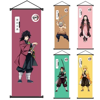 

Japanese Anime Demon Slayer: Kimetsu No Yaiba Kamado Tanjirou Kamado Nezuko Wall Scroll Poster Wall Hanging Poster Home Decor