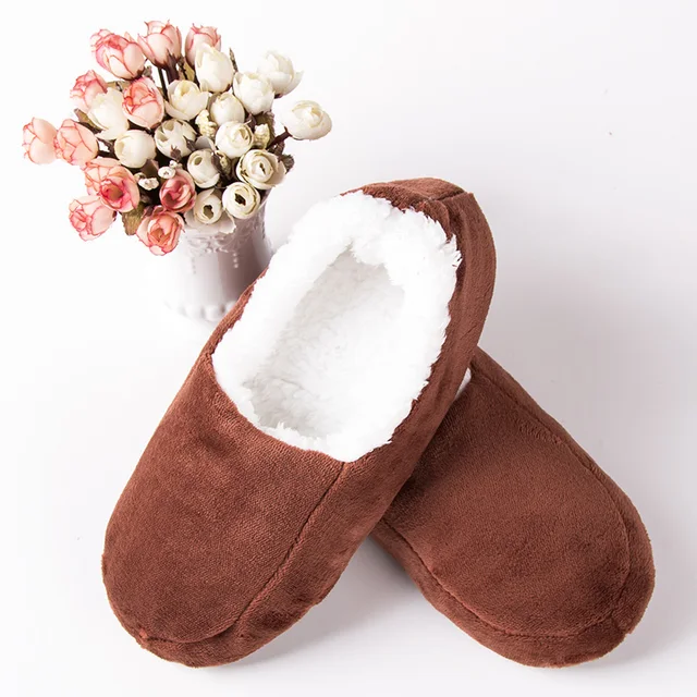 Lowest Price Online Winter house Slippers For Men Suede Plush Floor Slippers Lazy Shoes Home Slippers Big size 47 Male slippers brown1