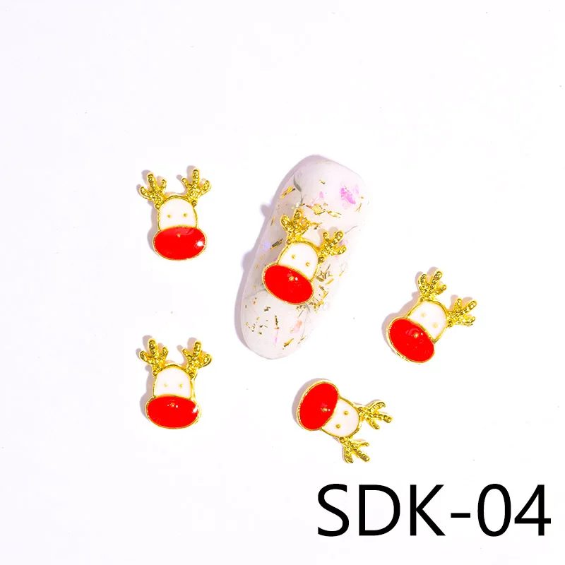SDK04(5pcs) 5 шт/лот рождественский стиль сплав для дизайна ногтей украшения Санта Клаус-Снеговик-носки-олень-дерево-колокольчики-подарки аксессуары из сплава для самостоятельного изготовления SD2 - Цвет: SDK04(5pcs)
