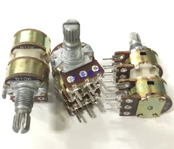 

1PCS Potentiometer 16 4 B10K * 4 with the axial length of the multi-channel amplifier 15MM volume rotary type potentiometer 148