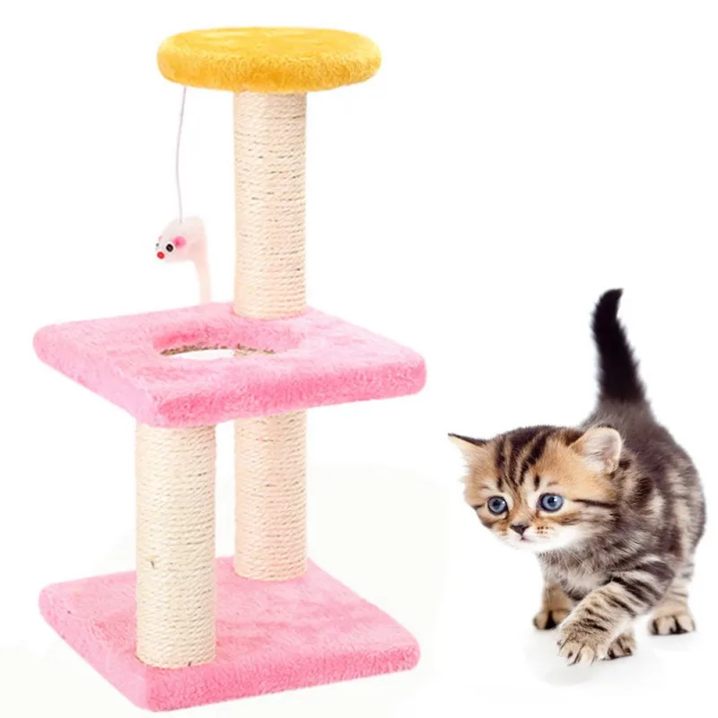 Cat Toy Tree Tower Big Cat Climbing Tree Scratching Post Board With Hanging Plush Mouse Toy Cat Jumping Kitten Toy Pet Supplies