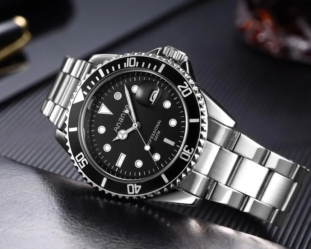 

Wristwatch Men Hot Selling Watch Non-Machinery Quartz Watch Steel Watch Strap Calendar Water Ghost Watch Luminous Watch