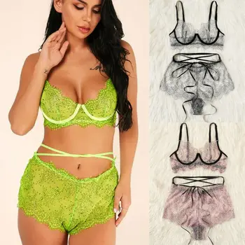 

Sexy Women Lace Bra G-string Sets Underwear Babydoll Lingerie Sleepwear Dress /BY