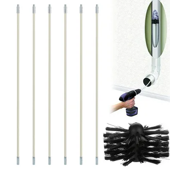 

Nylon Brush With 6pcs Long Handle Flexible Pipe Rods For Chimney Kettle House Cleaner Cleaning Tool Kit Dropshipping