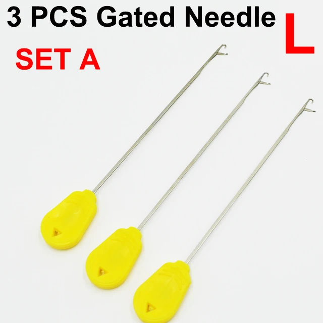 3PCS-Set A 3 шт. инструменты для ловли карпа такелажные иглы для приманок крючком Стрингер иглы Бойли сверла иглы для рыбалки приманки снасти - Цвет: 3PCS-Set A