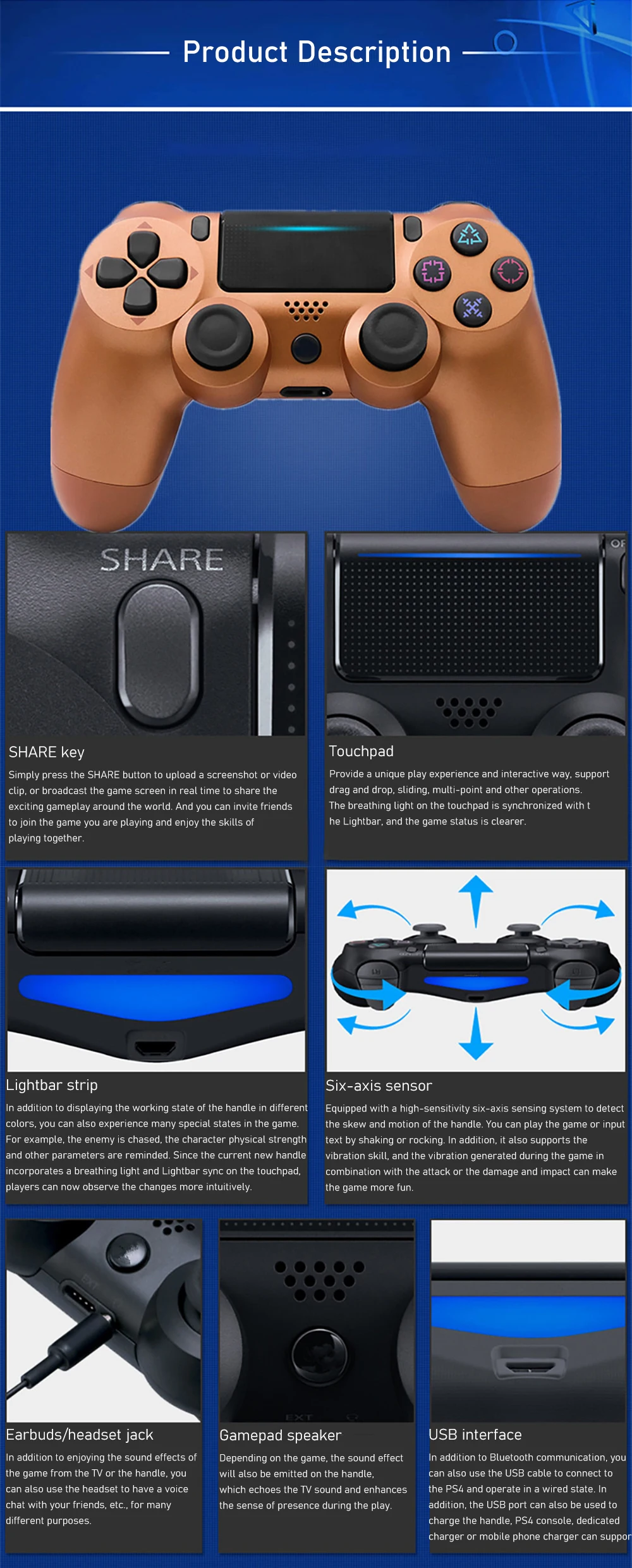 Gamepad Controlador Sem Fio Para Playstation Dualshock