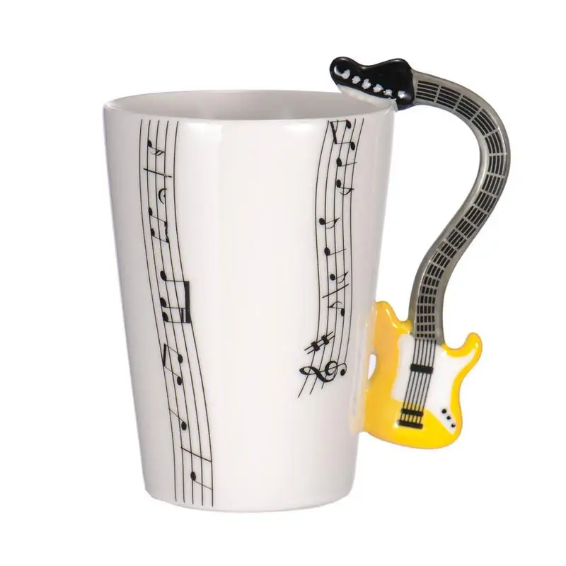 Creative Music Violin Guitar Ceramic Mug Coffee Tea Milk Stave Cups with Handle Coffee Mug Novelty Gifts for Wedding Birthday - Цвет: 27