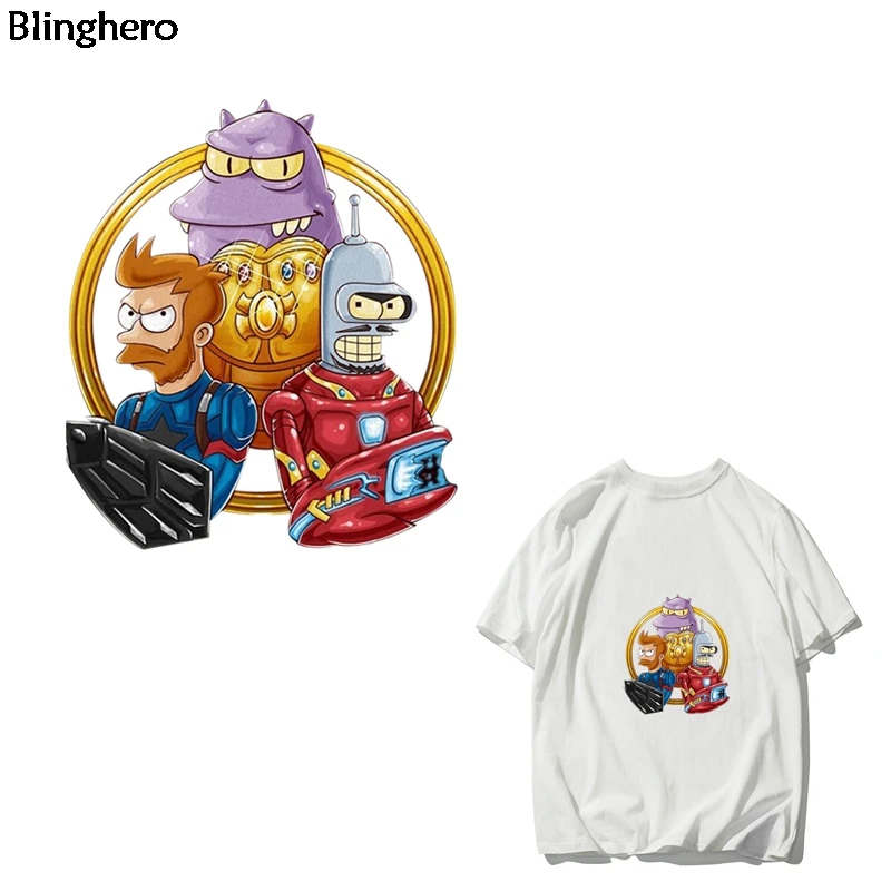 Blinghero мультфильм Futurama теплопередача патч тепловые пластыри Термоаппликации термопечати наклейки Детские аксессуары BH0351