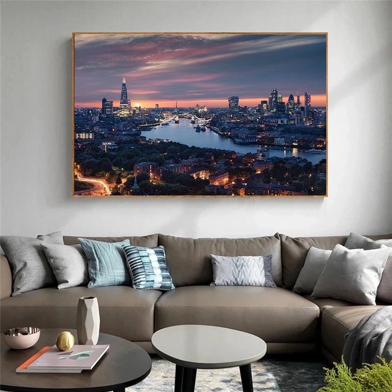 City Night Canvas Painting Wall Art Picture Artwork Print Poster Home Decor