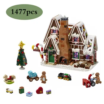 

2020 City Creator Winter Village Holiday Scene Gingerbread House Santa Claus Elk Building Blocks Bricks lepining Toys 10267