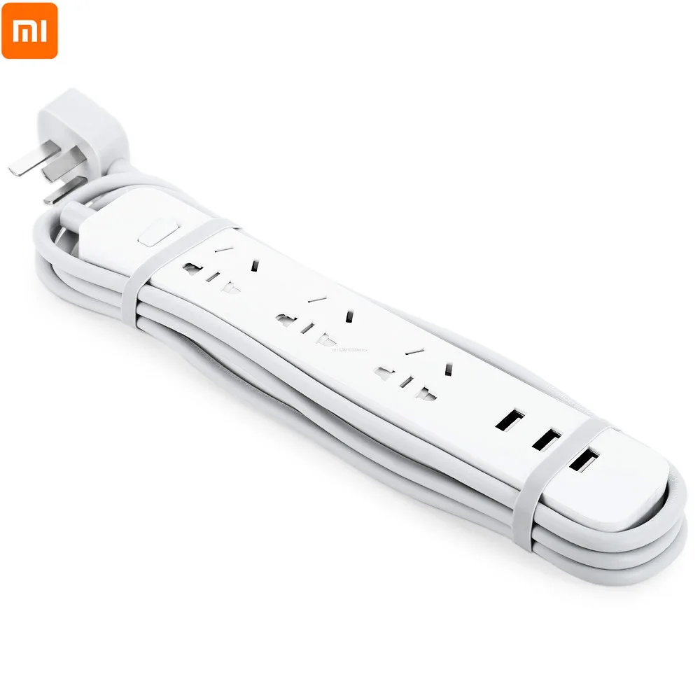 Оригинальный электронный удлинитель питания Xiaomi быстрая зарядка 3 USB + розетки