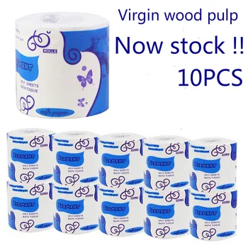 

10 Rolls Toilet Paper 3-Layer Bathroom Kitchen Household Living Room Tissue Party Supplies Disposable Practical Toilet Paper
