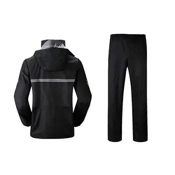 

Raincoat Set of Jacket and Pant Rainwear Thickened Reflective Adult Split Raincoat Rain Pants Set Outdoor Riding Raincoat