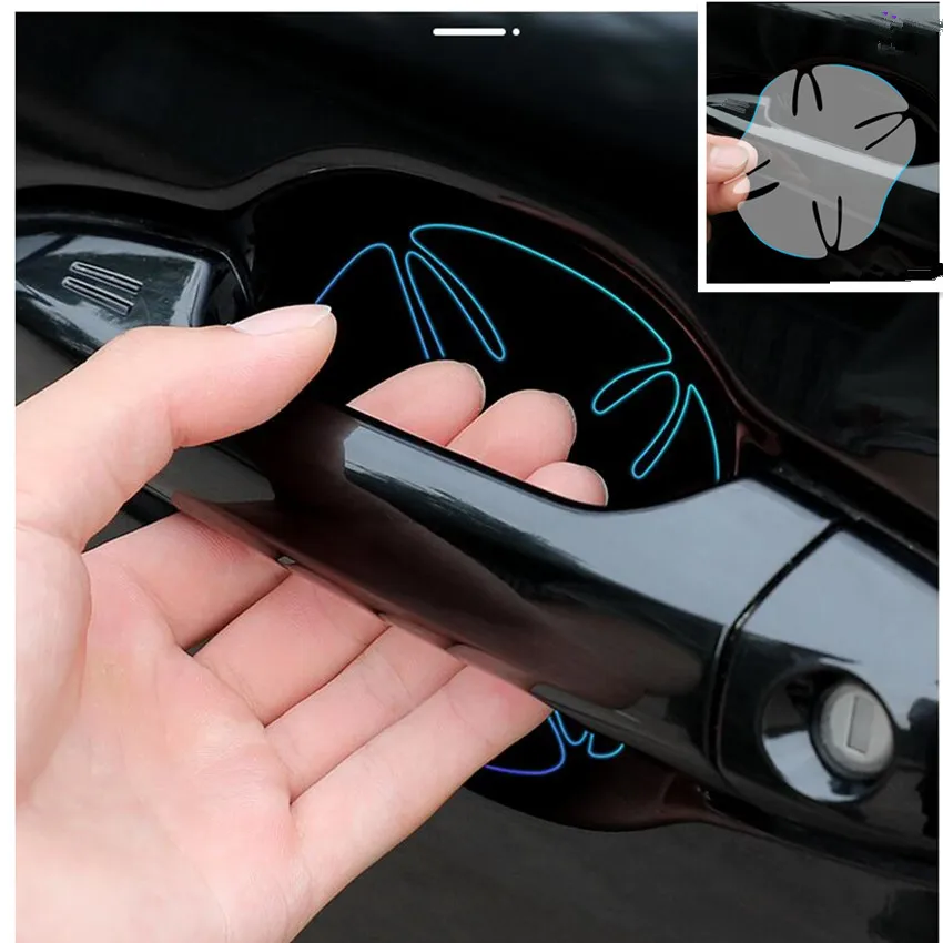 

4 шт. универсальные защитные наклейки на дверные ручки автомобиля для Chrysler 300c 300 sebring pt cruiser town country voyager 300m remote