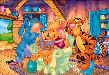 

Jmine Div 5D Winnie Pooh Reading Tiger Full Diamond Painting cross stitch kits art Cartoon 3D paint by diamonds