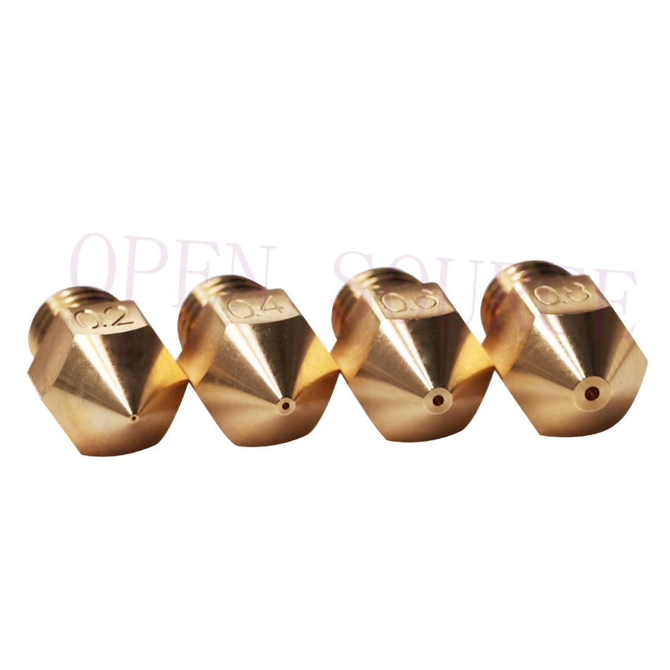 

2pcs High Quality Swiss MK8 Brass Nozzle 0.4 0.2 0.6 0.8 for Creality CR-10 Hotend CR-10S Pro, Ender 3 pro, CraftBot 3D Printer