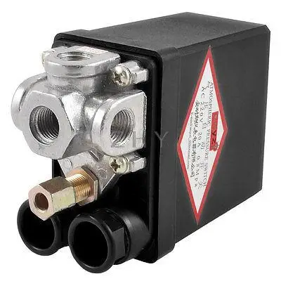 

AC 220V 20A 115PSI 4-Port Air Compressor Pump Pressure Switch Control Valve