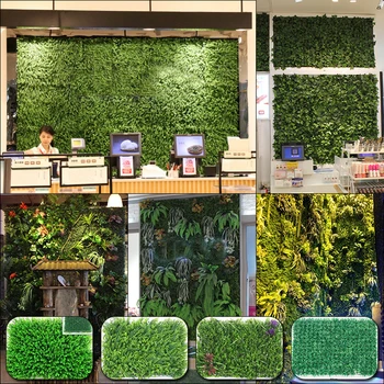 

Artificial Plant Lawn Diy Background Wall Plastic Grass Leaf Wedding Home Decor Carpet Turf Green Shopping Mall Landscape Grass