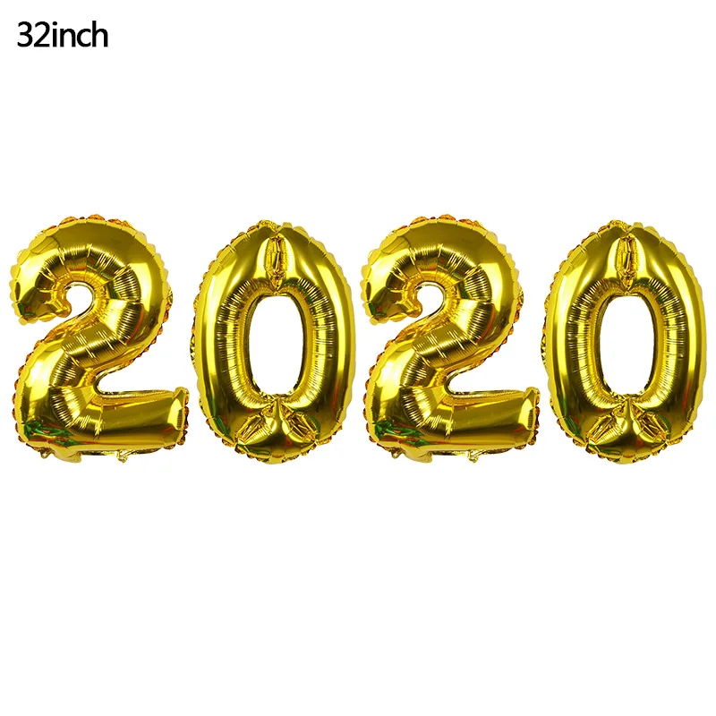 32inch Number Foil Balloon Gold/silver Digit Helium Baloons Happy New Year Christmas Party Decor Globos DIY Home Ornaments - Цвет: B03