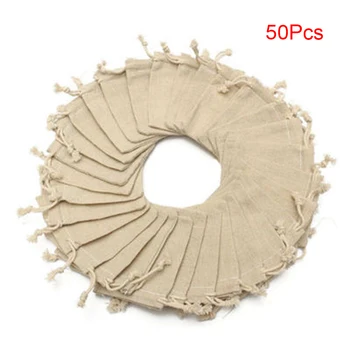 

Small Bag Natural Linen Pouch Drawstring Burlap Jute Sack With Drawstring