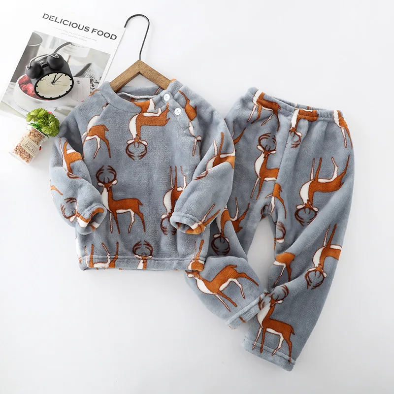 pajama sets baby boy Kids Winter Pajamas Sets Cartoon Rabbit Cute Style Children Warm Sleepwear Baby Girls Boys nightwear Children Pajamas For Girls Sleepwear & Robes comfortable