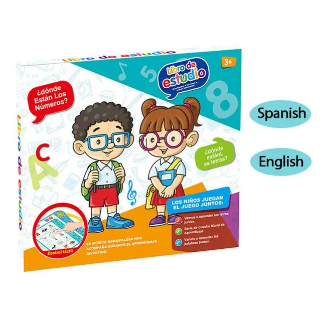 Spanish English Reading Machine Children Early Educational Learning Machine Toys Multifunctional Music E-book Kid Christmas Gift 2