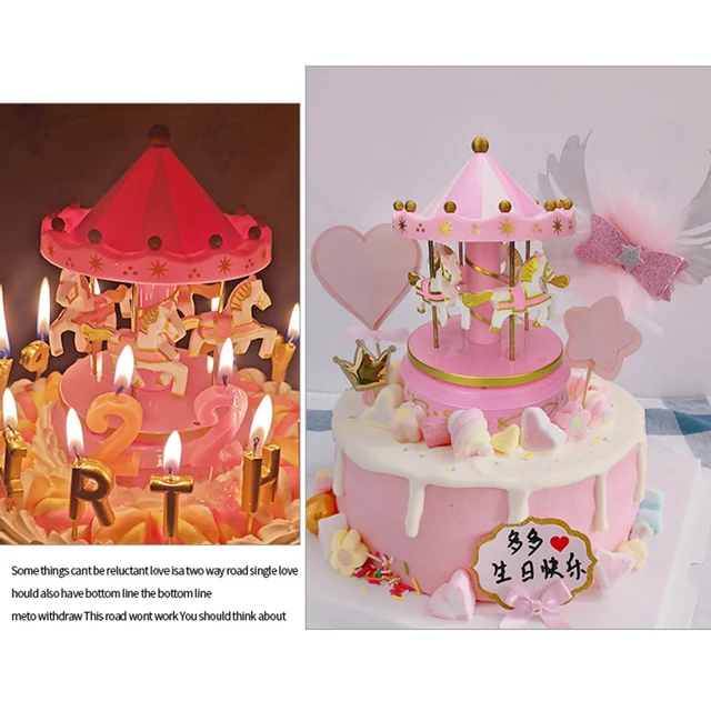 Cute Merry-Go-Round Carousels Music Box Birthday Present Ornament Decoration Parent-child Interactive Funny Game Kids Toys Gifts 4
