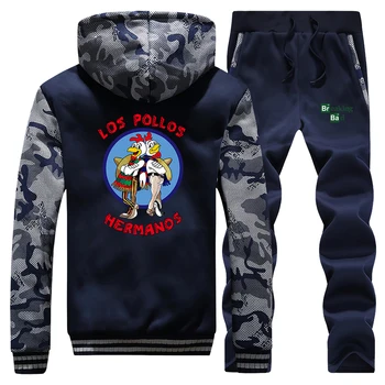 

Breaking Bad Men's Sets LOS POLLOS Hermanos Camo Jackets Fashion Chicken Brothers 2019 New Complete Man Tracksuit Warm Sweatsuit