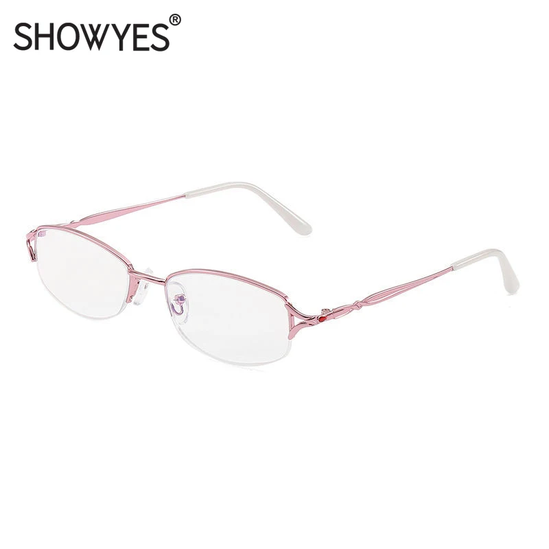 Anti Blue Reading Glasses Women New Ultralight Eyeglasses Pink Half Frame Presbyopia Female Hyperopia See Near 586 | Аксессуары для