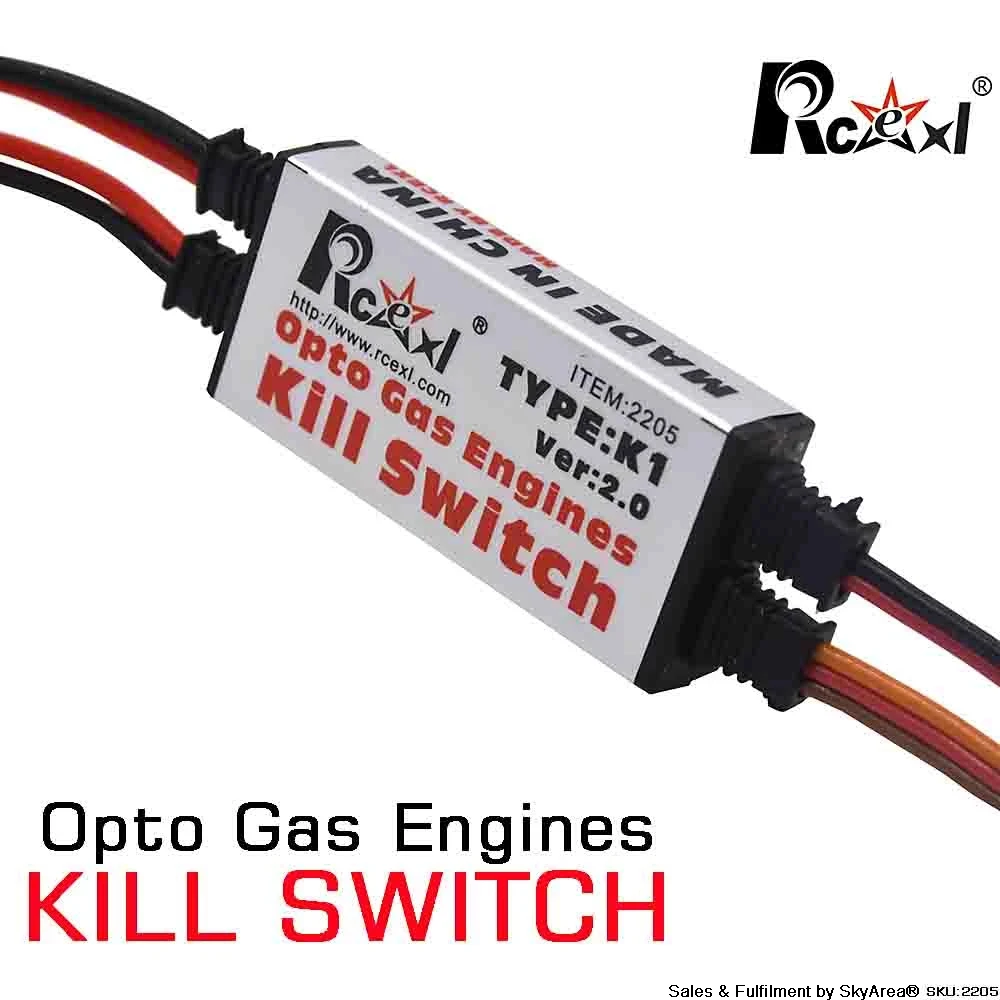 Gas Engine Switch, Rcexl K1 V2.0 Fiber Opto Gas Engine Kill Switch for DLA  DLE DA Ignition Cut Off