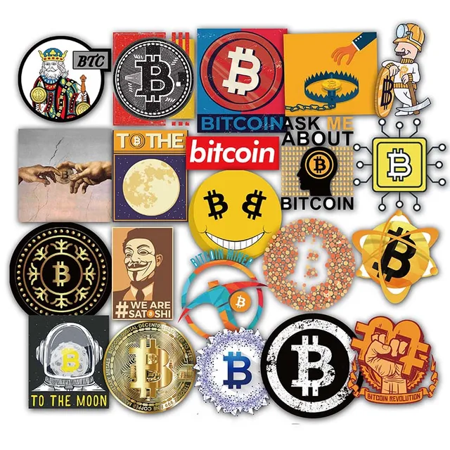 10/30/50Pcs/set Cryptocurrency Bitcoin BTC Cartoon Stickers For Kids Diy Skateboard Laptop Helmet Suitcases Phone Case Mexid 3