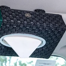 Тканая коробка для салфеток из микрофибры, держатель для автомобильного сиденья или подлокотника с ремешками, роскошные аксессуары для украшения автомобиля