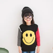 Стильный свитер детский жаккардовый жилет из чистого хлопка в Корейском стиле Детский свитер-жилет T053