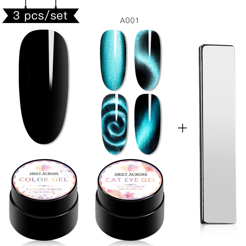 MEET ACROSS 9D Galaxy Magnetic Gel Nail Polish 5ML Soak Off UV LED Nail Art Lacquer Long Lasting Varnish Shining Cat Eye Gel - Цвет: CZH05207