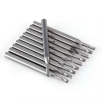 

10pcs 1/8\\\\\\\" 2mm Carbide Spiral Bit End Mill Cutter Set CNC Single Flute Routers