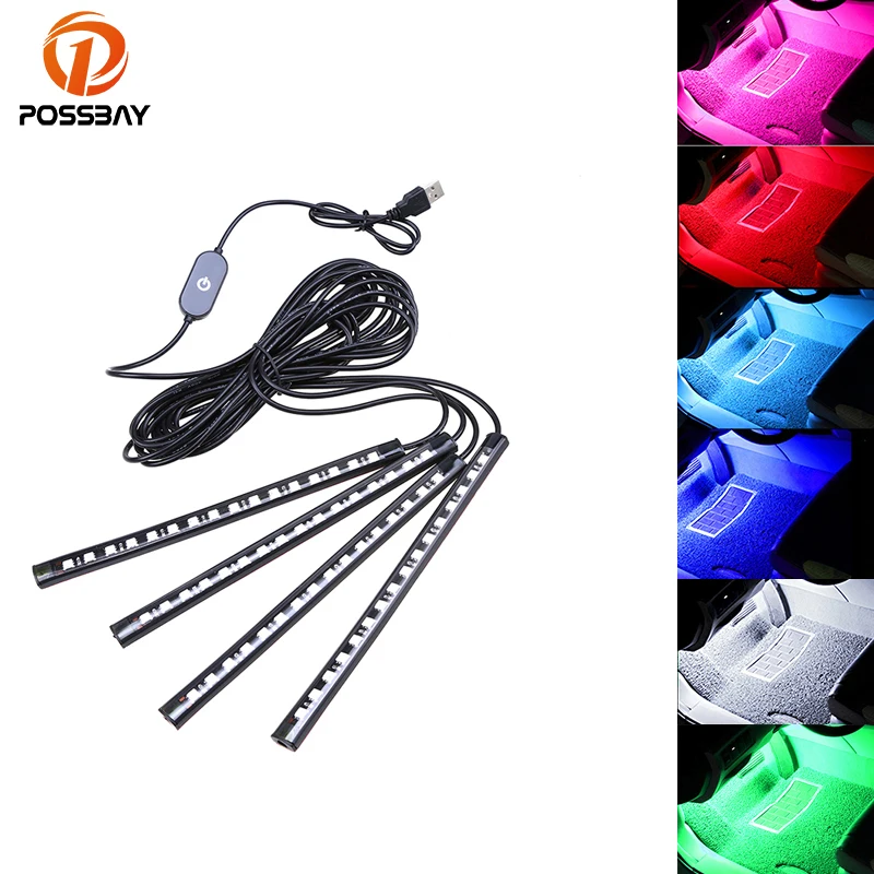 POSSBAY 4 в 1 USB RGB атмосферная лампа 16 светодиодных лент светильник с дистанционным