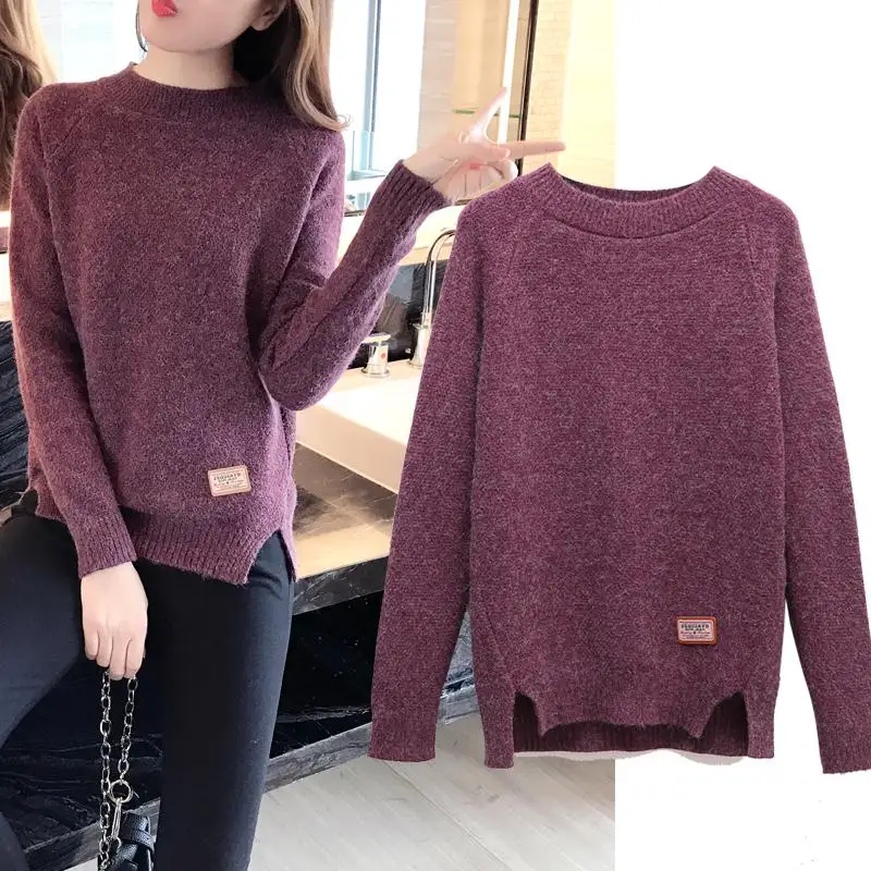

2019 Lady's sweaters for Women Autumn fall Warm O-nekc botting knitted Pullovers student sweater blanco mujer NS8898