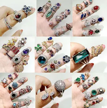 

36 Pcs/lot top quality women alloy zircon ring lot wholesale luxury fashion women wedding jewelry ring lot wholesale