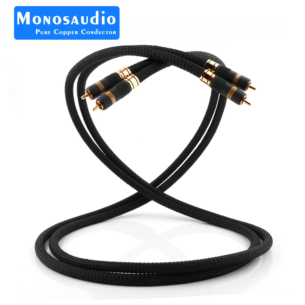 

Monosaudio A202R 5N Multiple Oxyacid Pure copper+silver plated hybrid hifi interconect cable audio signal wire hi-end RCA cables