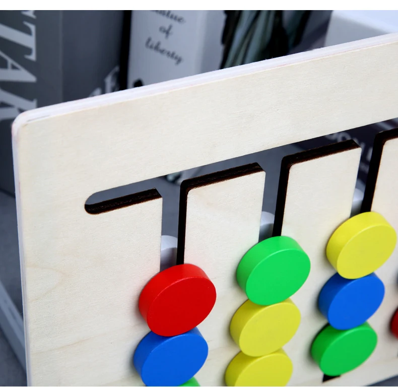 Игрушка Монтессори цвета и фрукты двухсторонняя игра логическое мышление обучение детские наклейки детская деревянная игрушка